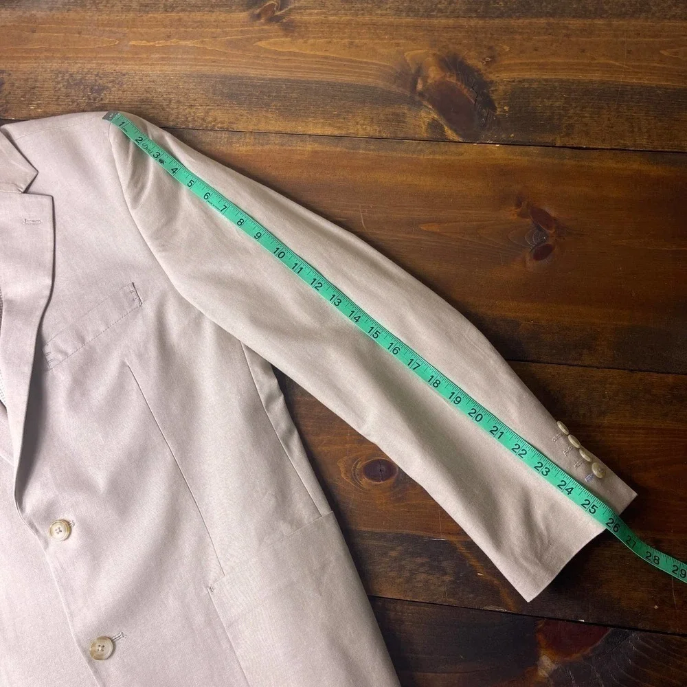 Southern Pines Tan Cotton Sports Coat Blazer Lightweight Lined Men's Size Medium